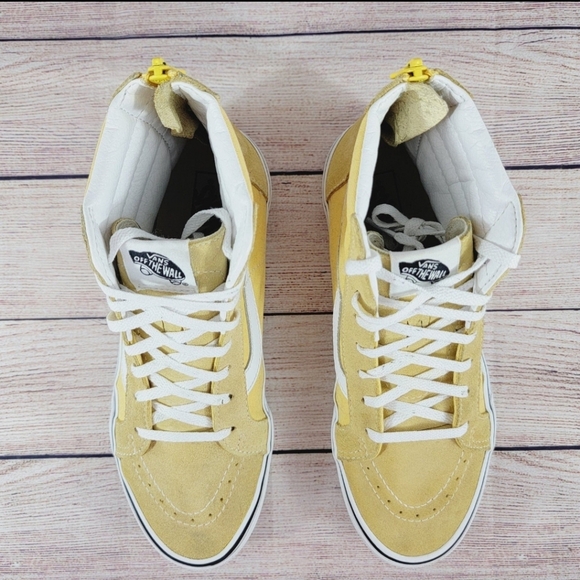 VANS Sk8-HI Yellow/ White Sneakers Size 7 Youth Kids - Picture 5 of 11